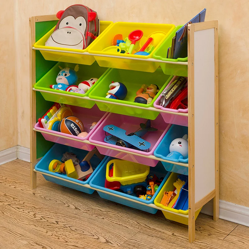 

Children's Toys Storage Box Shelf Solid wood Nursery Baby Toys storage rack
