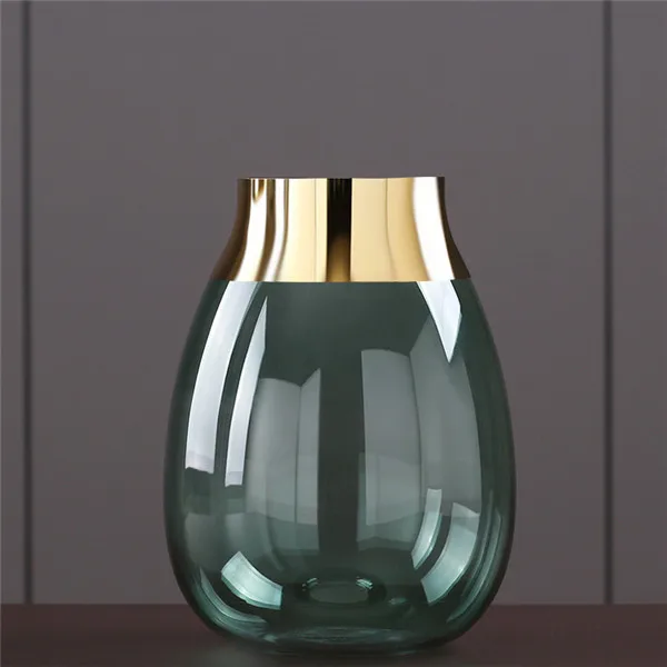 Новые современные скандинавские стеклянные вазы для цветов декоративные вазы Современная столешница вазы украшения для офиса дома подарки бизнес подарки - Цвет: Цвет: желтый