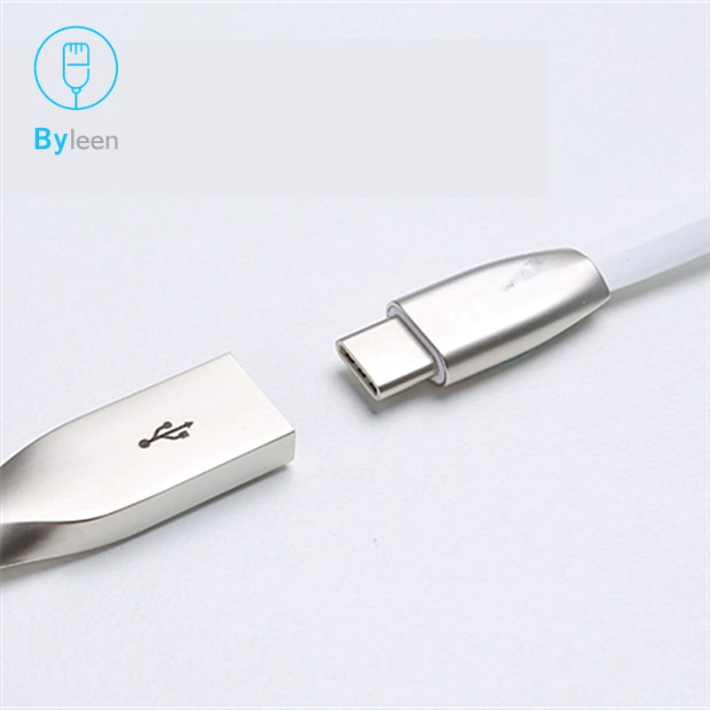 Byleen 3D цинковый сплав USB Type C зарядное устройство 1/2 м Дата синхронизации кабель для