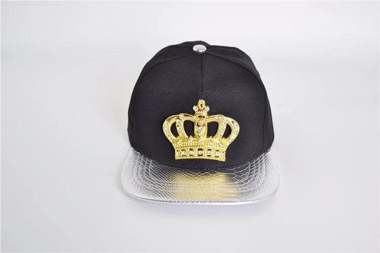 Модная кожаная Осенняя брендовая металлическая Кепка Crowne Europe для мужчин и женщин, Повседневная Хип-хоп кепка Snapback s, солнцезащитные шапки