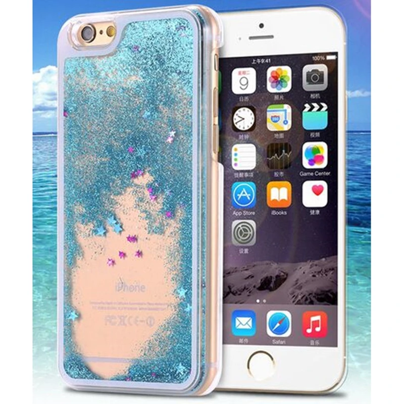 

For Apple iphone X XS Hard Back Cover Dynamic Liquid Glitter Quicksand Cases For iphone se 5 5s 6 6s 7 8 Plus Clear Phone Case