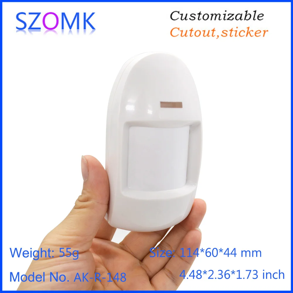 szomk new PIR motion plastic enclosure for electronics plastic junction housing with bracket plastic instrument housing PIR sensor casing (12)