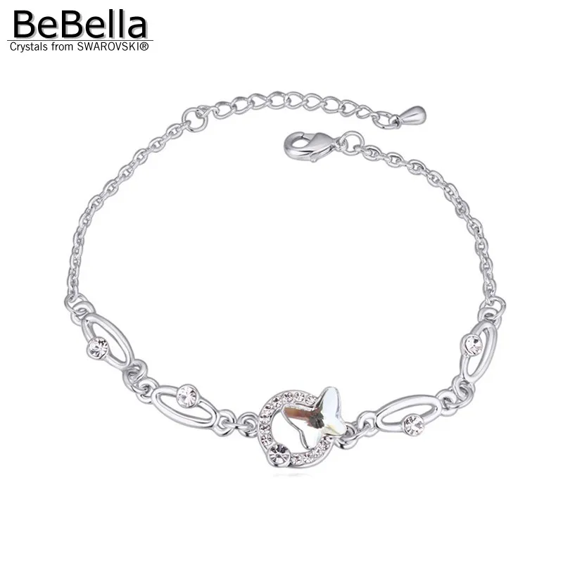 

BeBella butterfly crystal chain bracelet with crystals from Swarovski fashion jewelry for girl women Christmas gift 2018