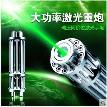 

Super Powerful! Green Laser Pointer 500000m 500w 532nm Burning Match/Dry Wood/Candle/Black & Burn Cigarettes+Glasses+Gift Box