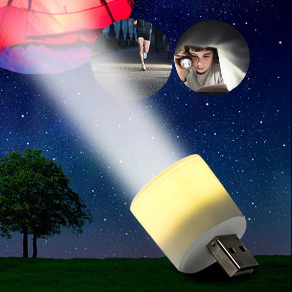 

Portable Mini USB Handy Powerful LED Flashlight Rechargeable Pocket Torch Flashlight Bulb Head Outdoor Astigmatism Lamp