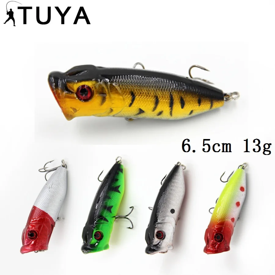 

TUYA 1pcs Fishing Lure Top Water whopper popper Trolling Minnow Artificial Bait Lipless whopper plopper Hard Lure 6.5cm 13g