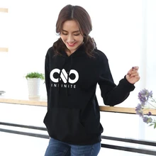 Infinite звезда с черный свитер с капюшоном среде серый 2 цвета Длинные рукава с капюшоном корейский модные куртки с капюшоном верхняя одежда