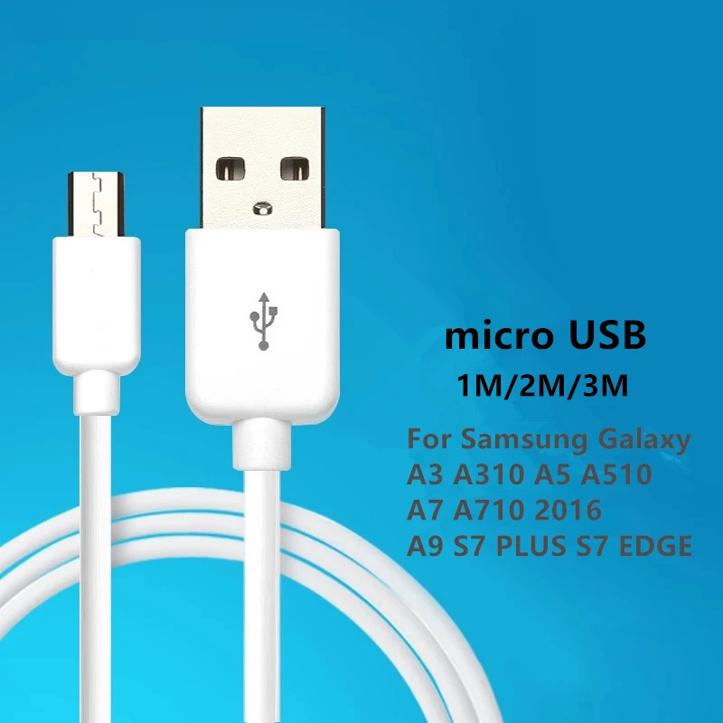 

Charging Cable Micro USB2.0 Data sync Charger Cable 1M 2M 3M For Samsung Galaxy A3 A310 A5 A510 A7 A710 2016 A9 S7 PLUS S7 EDGE