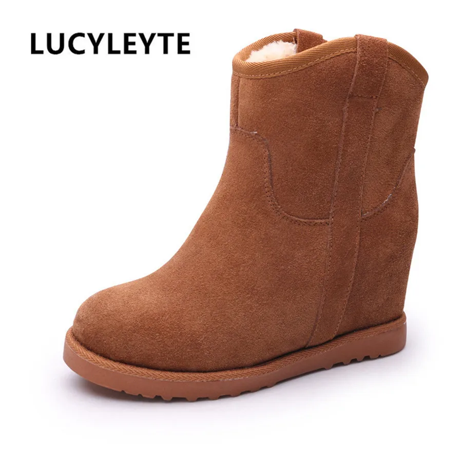 Botas Nieve camel Aumentó Más De Cuero gray Engrosamiento En Mujeres Terciopelo Mujer purple Las Algodón Invierno Zapatos Nuevo El Tubo Black qAvHzz