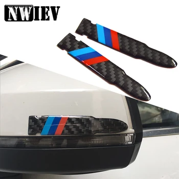 

NWIEV Rearview Mirror Door 3D 3color Carbon Fiber Stickers For Volkswagen Polo VW Polo Passat B6 B5 B7 B8 Golf 4 7 Tiguan Touran
