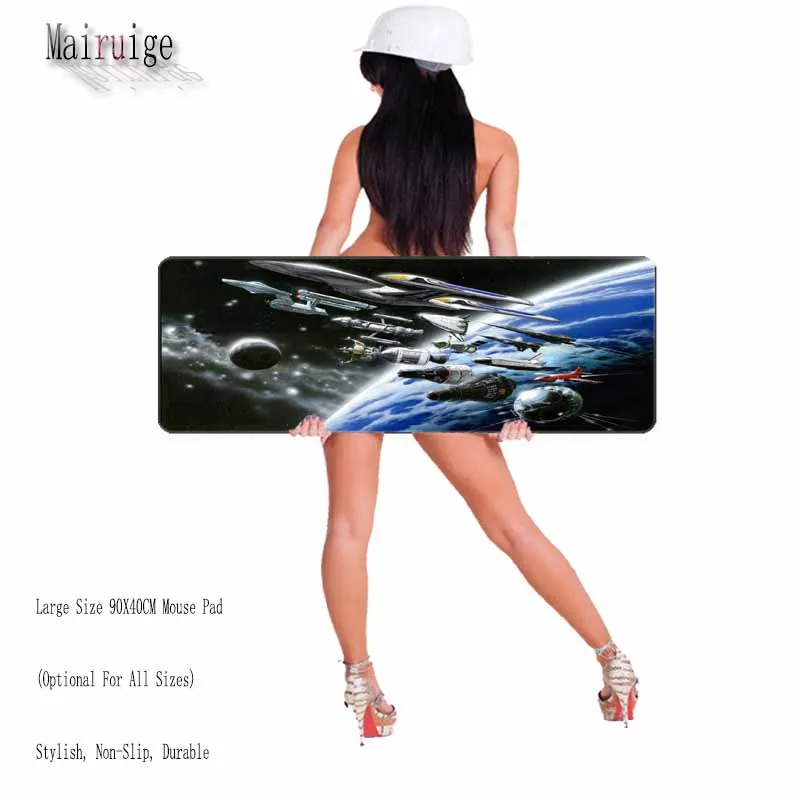 

hot  900X400X2MM large size mouse pad lock edge Star Wars role fluorescent knife notebook game speed control keyboard pad