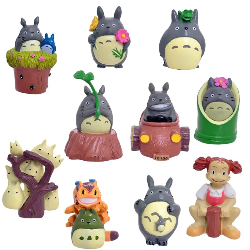 10pcs/lot Studio Ghibli Miyazaki Hayao My Neighbor Totoro Mini PVC Action Figure Toy Collectible