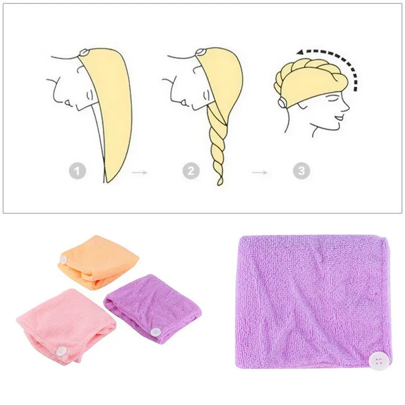 Микрофибра после душа для сушки волос обертывание для женщин и девушек дамское полотенце быстросохнущая шапка для волос шапка-Тюрбан повязка на голову купальные инструменты