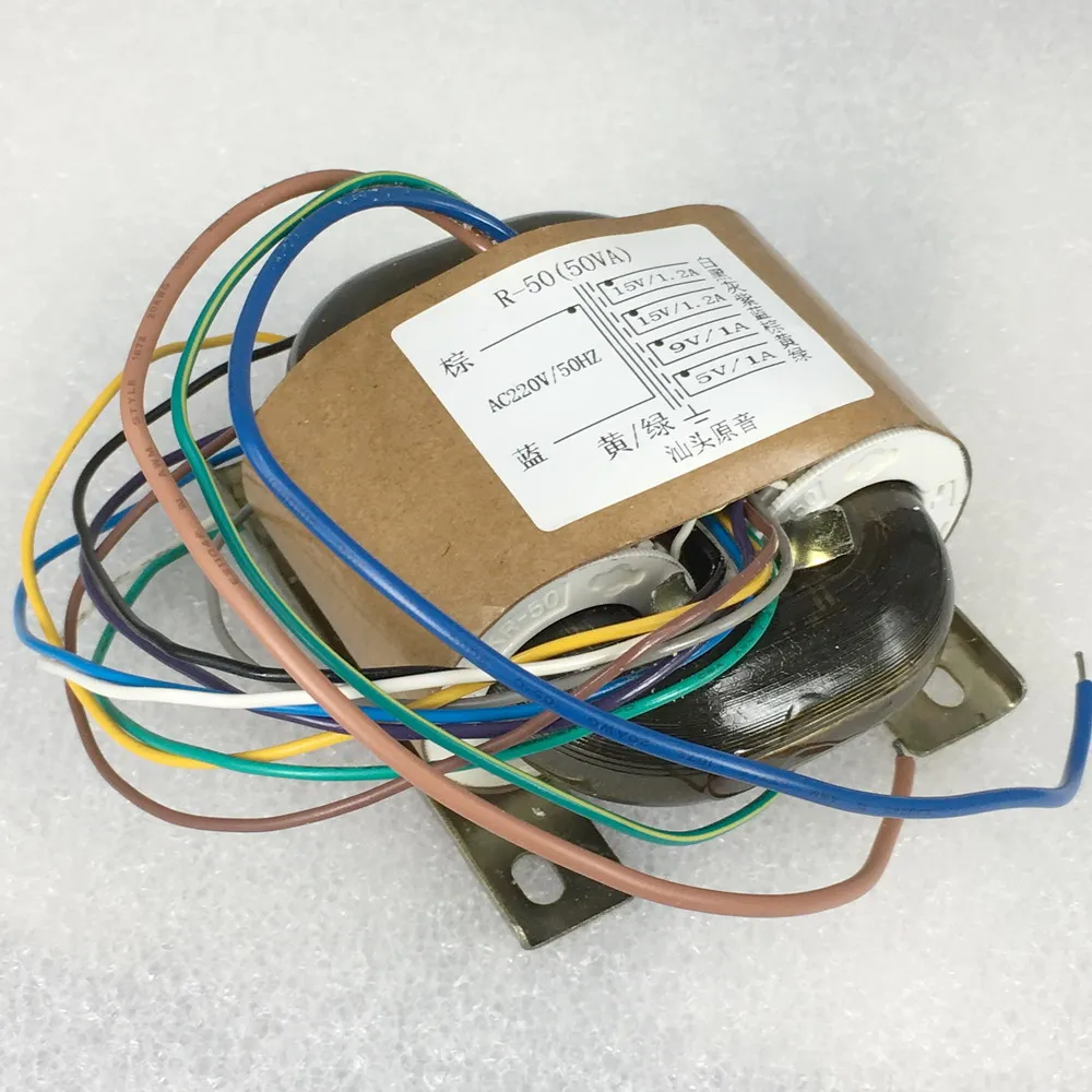15V 1.2A 9V 1A 5V R Core Transformer 50VA transformer 220V вход DAC tube Headphone Предварительный усилитель