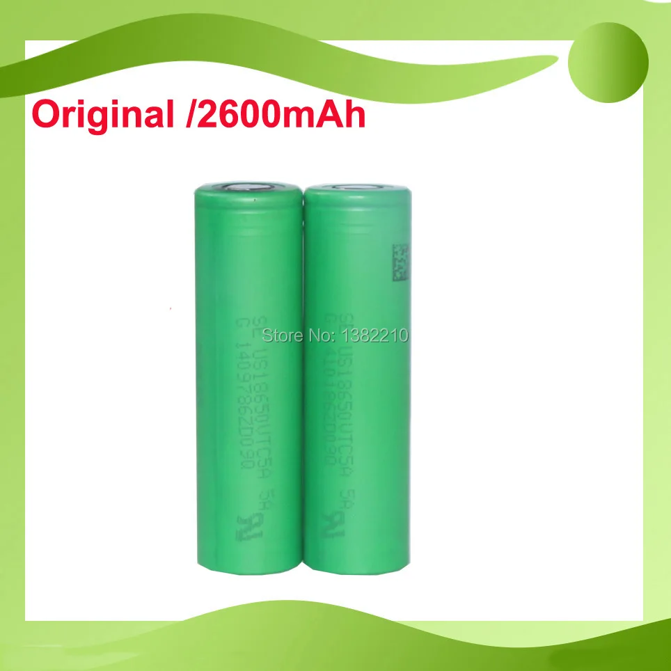 

2PCS/LOT 100% Genuine 3.6V 18650 US18650 VTC5A 2600mAh Continuous 35A Mechanical Mod Battery For Sony