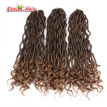 Натуральный черный крючком богиня искусственная locs волос с вьющимися заканчивается Ombre синтетический, плетение волос косы T1b/27/ 30/ошибки