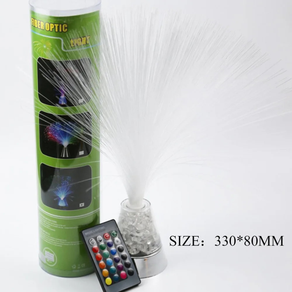 

Creative Fiber Optic Lamp Remote Control Colorful Lighting Decor Light with Color-Changing Crystals Base for Festival Party