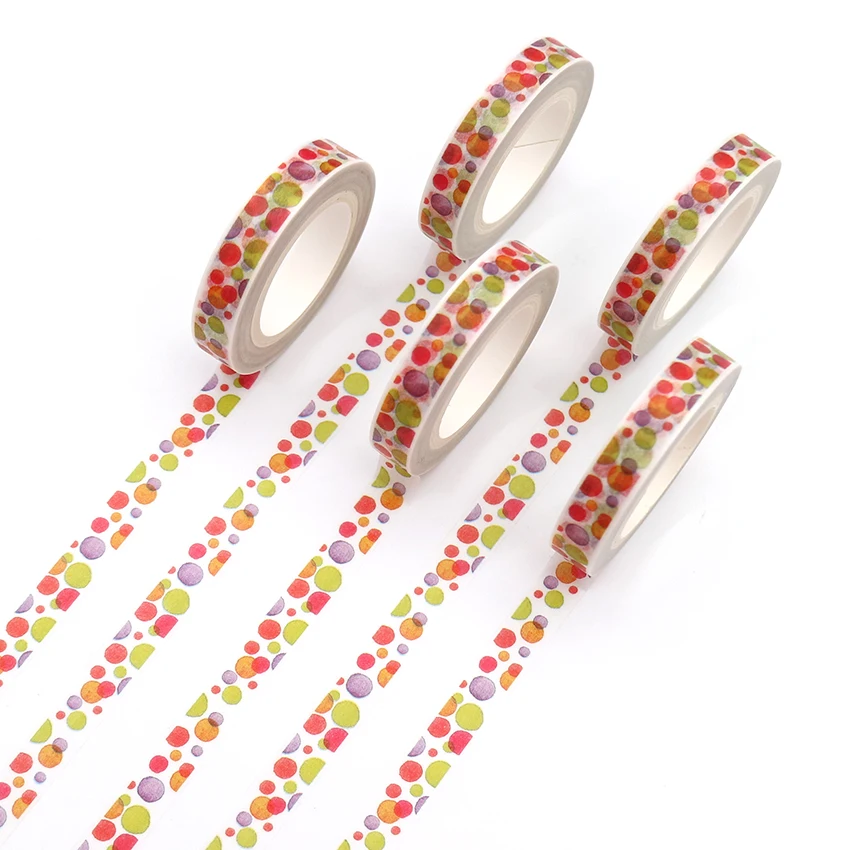 1 PCS Creative Colorful Circle Washi Masking Tape Office Supply Tapes
