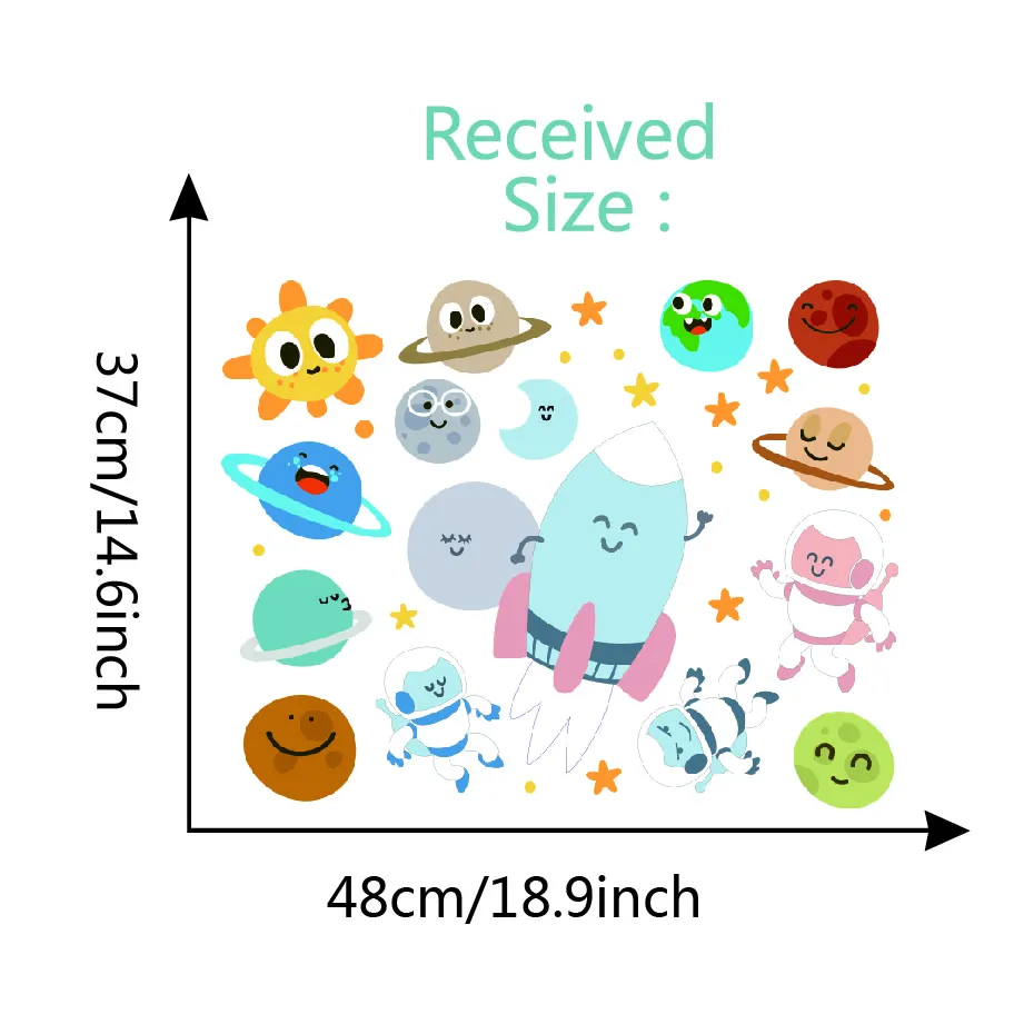Космонавт космические настенные наклейки креативный винил для поделок наклейки-звезды домашний декор для детей Детская комната Настенные обои - Цвет: JCN90004