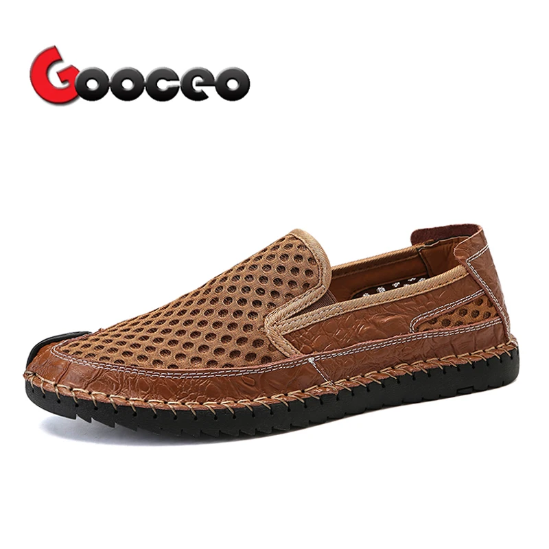 

Men's Loafers Air Mesh Slip On Outdoor Casual Shoes For Men Summer Flat Loafer Flats Shoes Low-top Breathable Handmade Non Slip