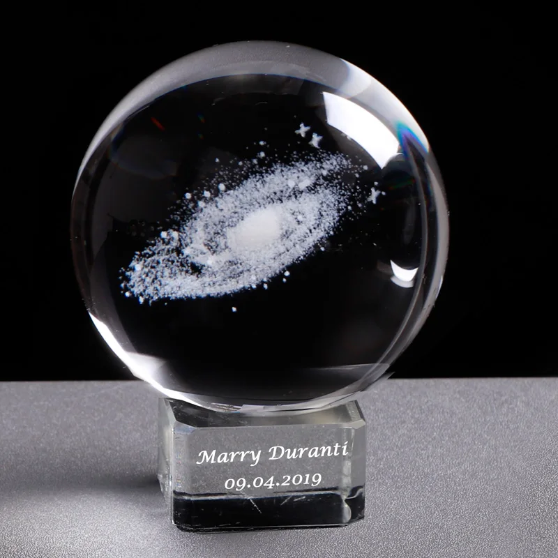 Us 125 Customized Glass Base Crystal Ball Solar System Ball Galaxy Ball Decoration Personalized Universe Globe Planet Ball In Decorative Balls From