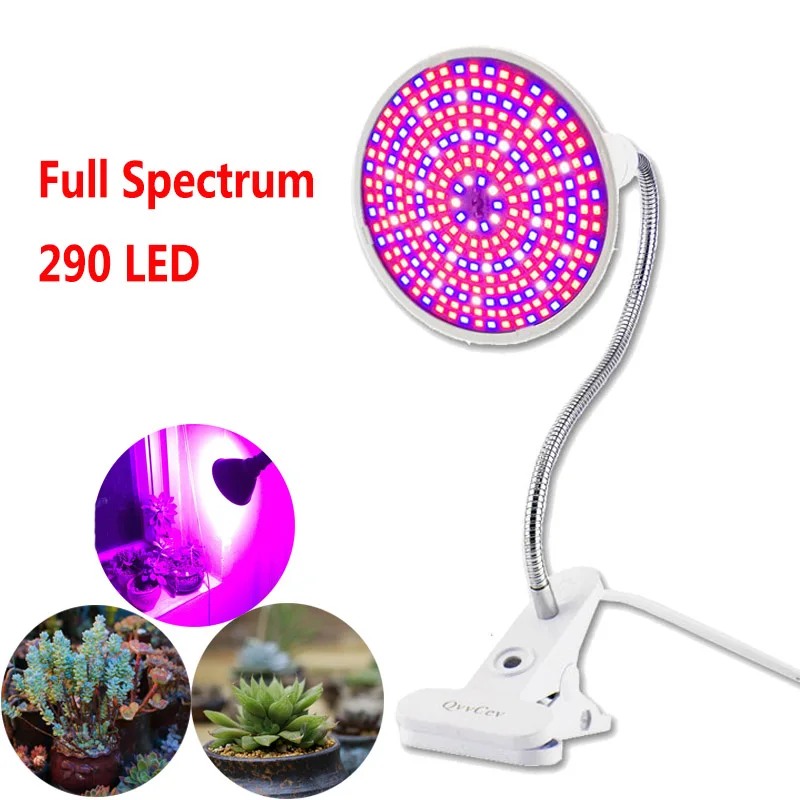 

Full Spectrum Lamps Plant Grow Light 290 LED Indoor Flower Seeds Growing Bulbs Lamp with Holder Clip Greenhouse Vegetable Growth