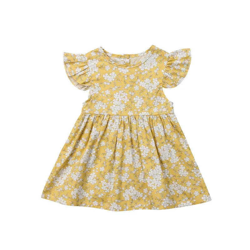 

Summer Fashion Newborn Baby Girl Fly Sleeve Dress Skater Dress Kid Floral Party Dresses Children Dresses Girls Summer Clothing