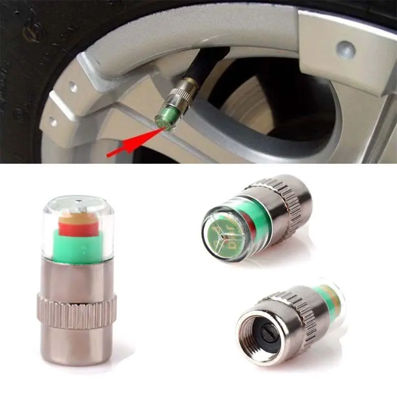 

Auto Tire Pressure Monitor 4 Pcs Car High Precision Valve Warning Monitoring Cap Sensor Alert Warning Cap Tire Pressure Meter