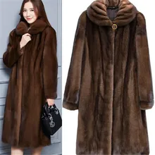 Зимнее женское пальто из искусственного меха большого размера 5XL 6XL, норковая Меховая куртка для женщин, женская теплая меховая длинная Меховая куртка с длинными рукавами, s A5009