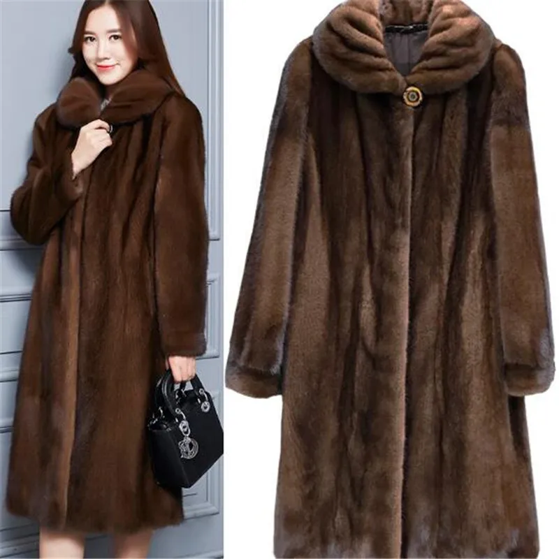 Faux Mink Fur Coat Women Winter New Fake Fur Coats For Women Long ...