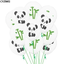 5 шт/10 шт Черный Белый 12 дюймов панда бамбуковый узор воздушный латексный шар для детей день рождения Вечеринка Детский душ украшения сувениры