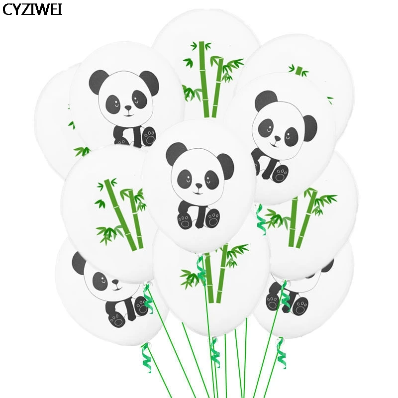 

5pcs/10pcs Black White 12inch Panda Bamboo Pattern Air Latex Balloon For Children Birthday Party Baby Shower Decoration Favors