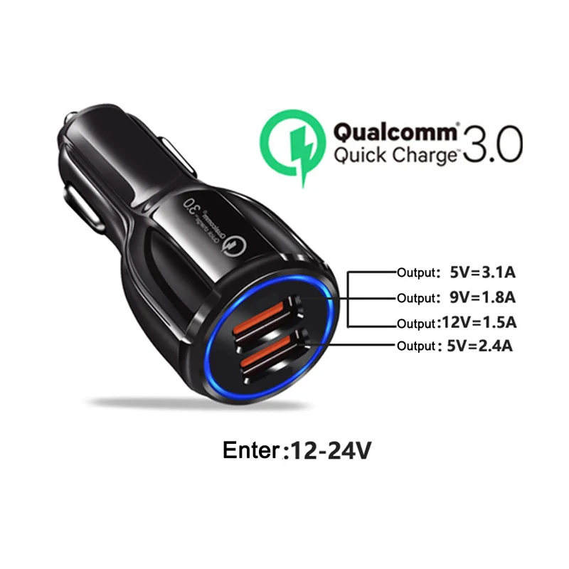 зарядное устройство Автомобильное зарядное устройство Quick Charge 3,0 Универсальный адаптер быстрой зарядки Dual USB Автомобильное зарядное устрой... зарядное устройство Автомобильное зарядное устройство Quick Charge 3,0 Универсальный адаптер быстрой зарядки Dual USB Автомобильное зарядное устрой...