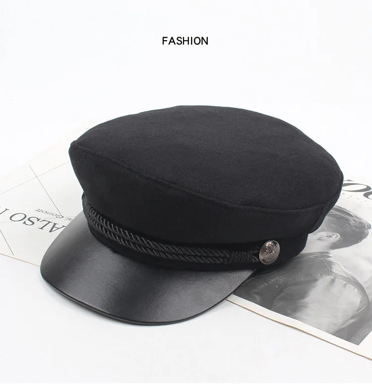 Зимние шапки для женщин, военная шапка, шерсть%, восьмиугольная кепка ...