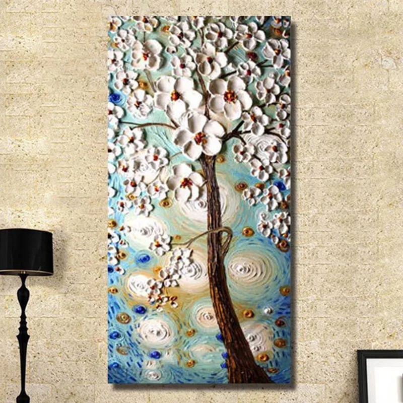

High Quality Handpainted Abstract Flower Oil Paintings Modern Home Decor Art Pictures Large Knife Flowers Floral Canvas Painting