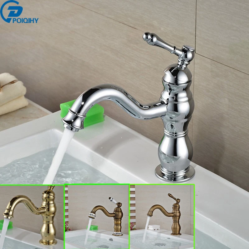 

POIQIHY four style long spout Basin Faucet Deck Mount mixer tap with ceramic