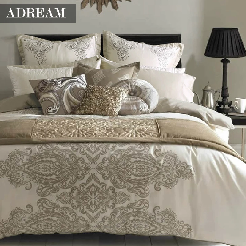 Adream Bedding Set Duvet Cover Set European Style Cream Home