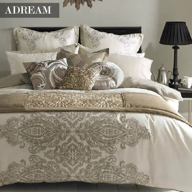 adream bedding set duvet cover set european style cream home cream sheet set