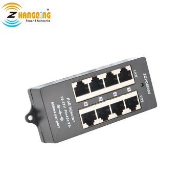 100Mbps Security PoE Injector 4 Port PoE Patch Panel 802.3af/at For Surveillance IP Phone IP Camera 1