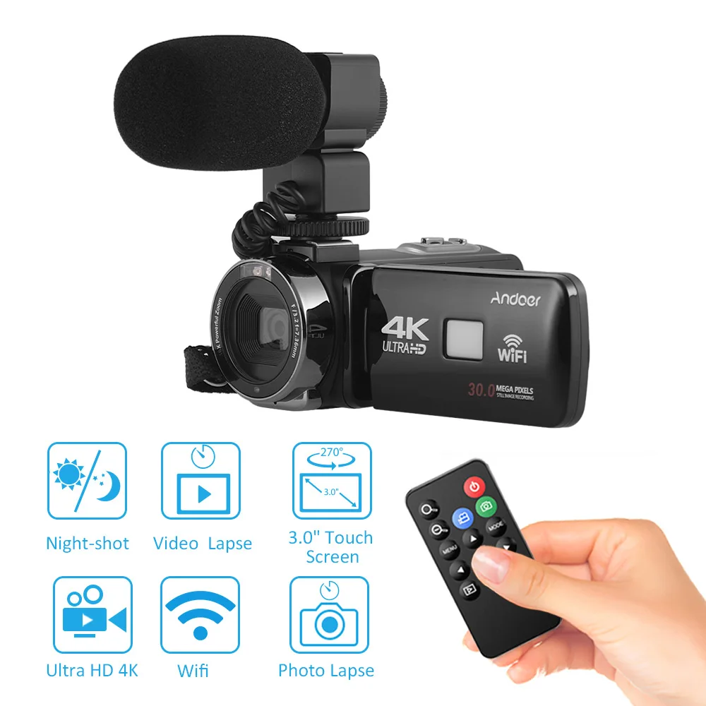 Andoer 4K Ultra HD WiFi Digital Video Camera Camco