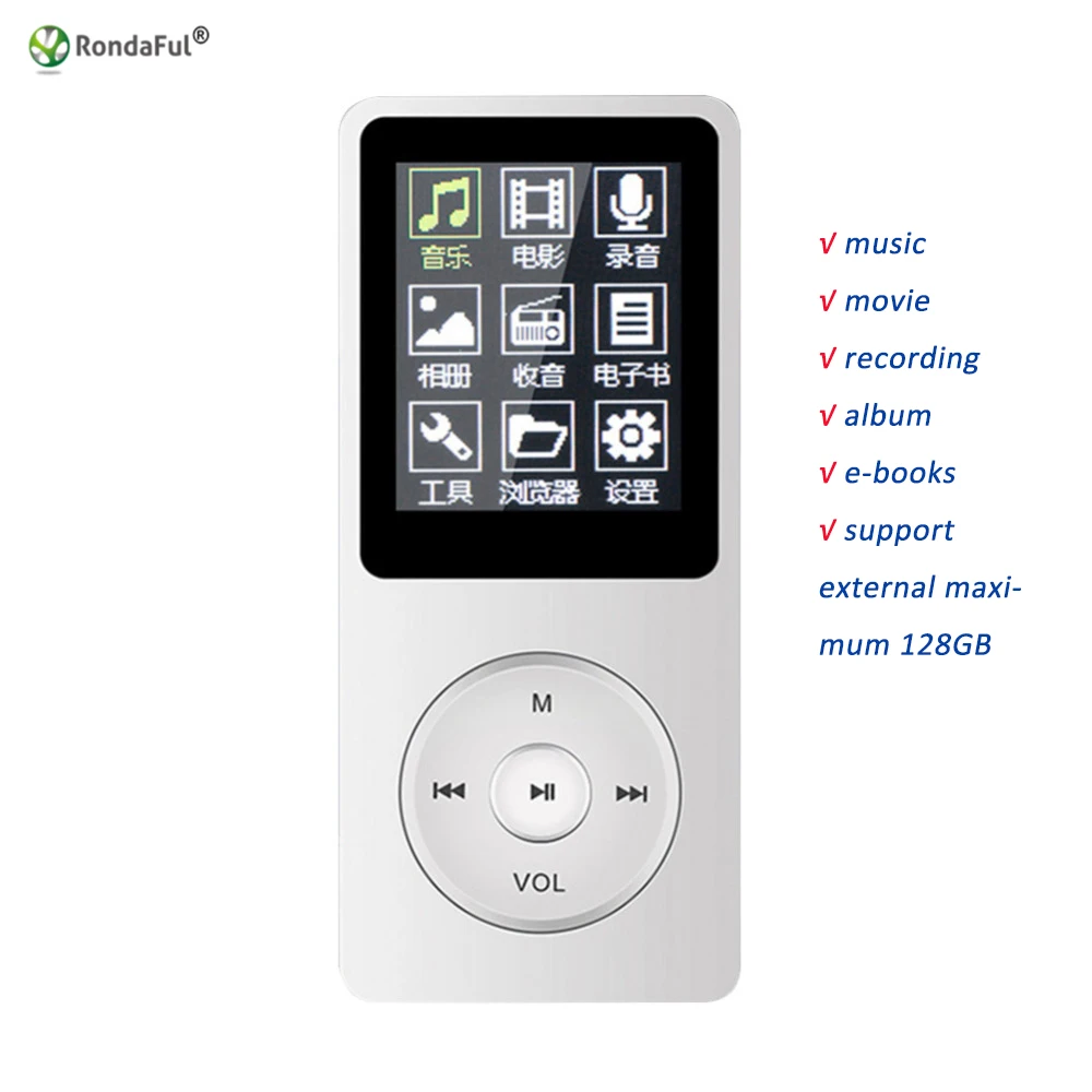 

1.8" MP3 Player 4GB High Sound Quality Entry-level Lossless mini Music Player with Radio Voice Recorder E-book Mp3 Module