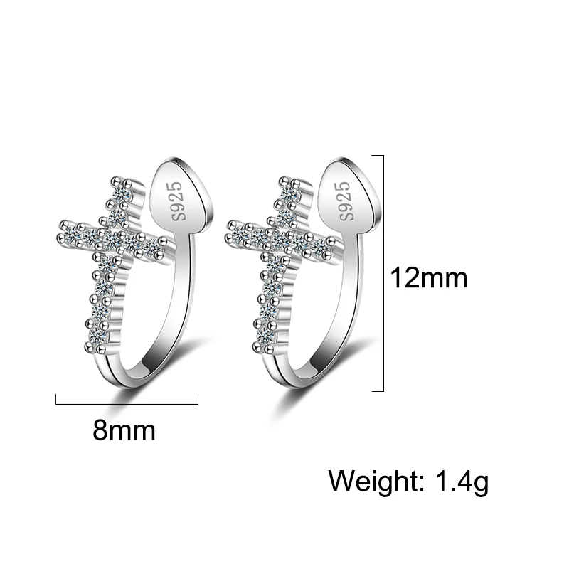 Перекрещенными ремешками; обувь с украшением в виде кристаллов циркония S925 серебряные клипсы манжеты клип серьги без пирсинг вечерние ювелирные подарки для Для женщин и девочек