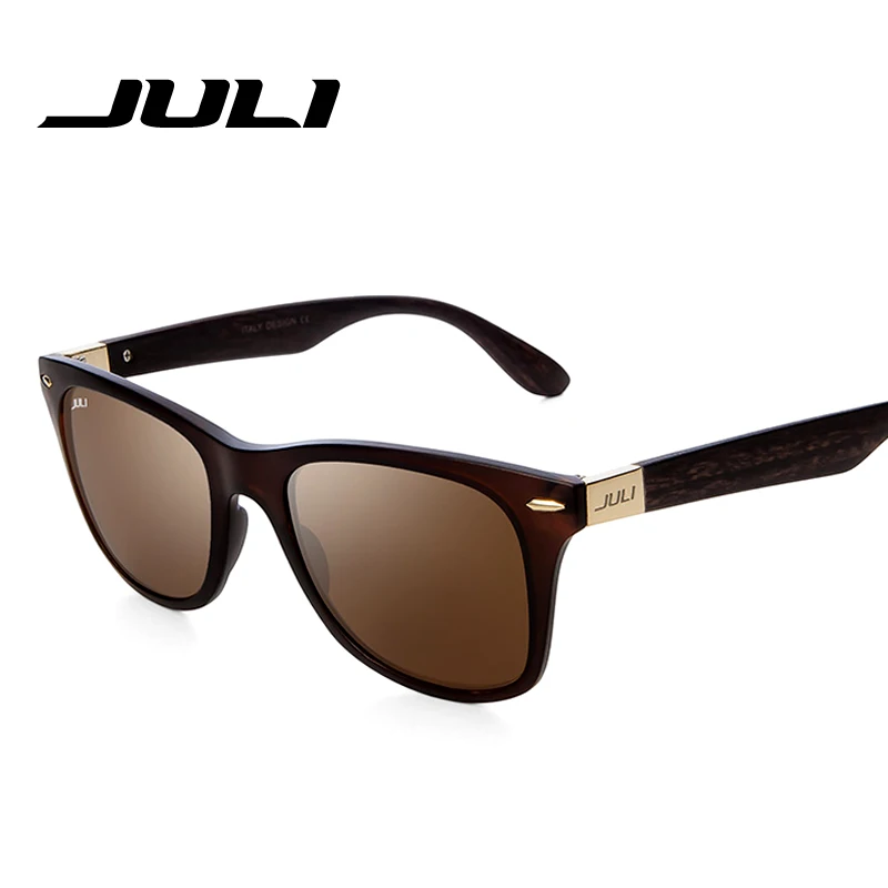 JULI New Bamboo Sunglasses Men Wood Sunglasses Oculos De Sol Feminino Wood Grain Sunglasses Brand Designer