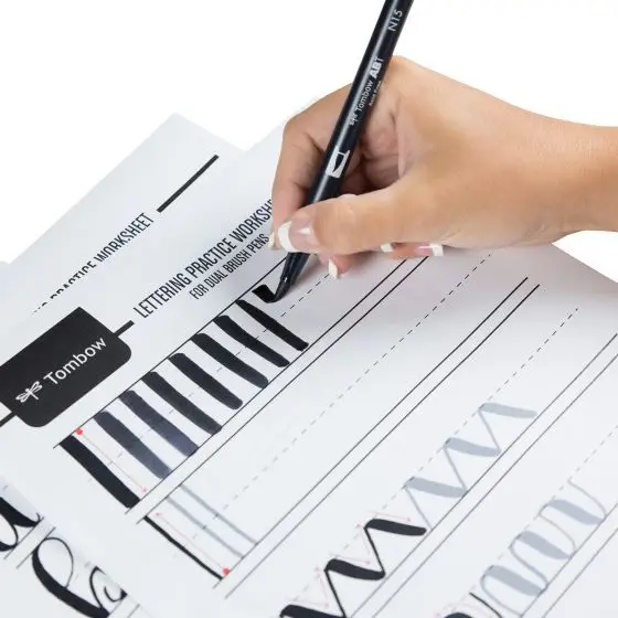 Tombow ABT двойной маркер черный для рисования N15 1 шт. Blendable Brush и Fine Tip
