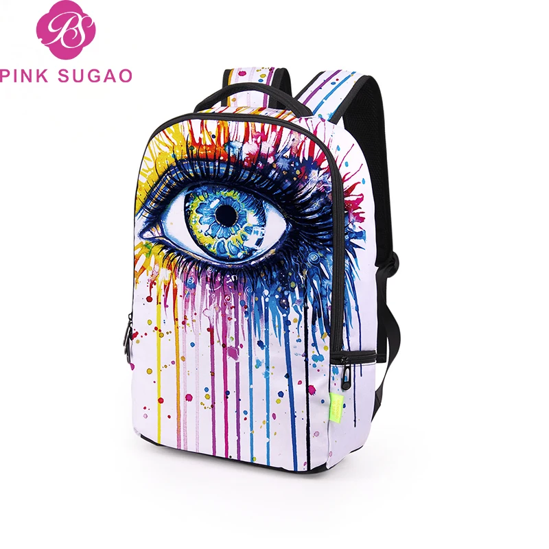 

Pink sugao designer backpack luxury new fashion school bags luxury bag colorful eye travel bags for middle school student bags