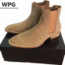 WPG/; стиль; высокое качество; 5 цветов; европейские размеры 37-47; дизайнерская мужская обувь; Роскошные Брендовые мужские ботинки челси