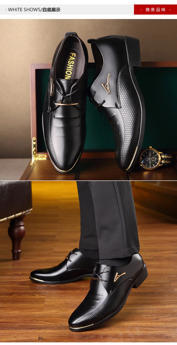 Роскошные брендовые Классические Мужские модельные туфли с острым носком, мужские черные свадебные туфли из лакированной кожи, оксфорды, официальная обувь, большие размеры