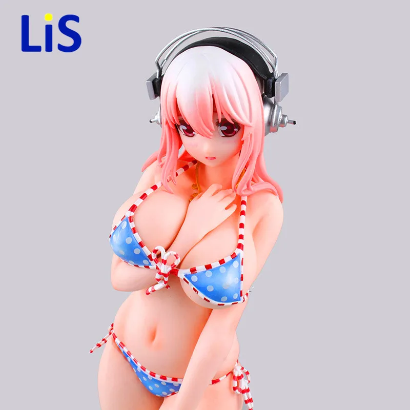 

28CM Anime Super Sonico Pai Slash Bikini 1/6 Scale Sexy Swimsuit PVC Action Figure Collectible Model Toy