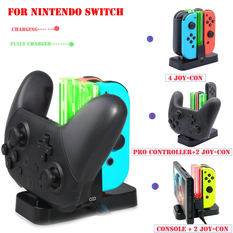 

Controller Charger for Nintendo Switch Charging Dock Stand Station for Switch Joy-con and Pro Controller with Charging Indicator