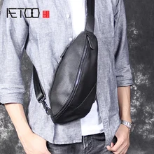 AETOO личности повседневная обувь из воловьей кожи с нагрудная сумка, мужская Кожаная НАПЛЕЧНАЯ косые сумки